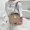 Textured rhombus chain bag women's new trendy fashion casual messenger large-capacity chain shoulder bag