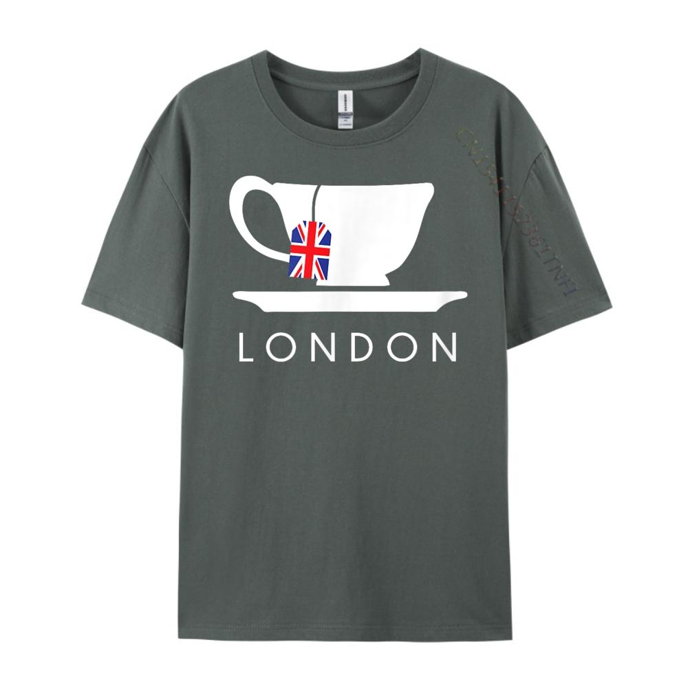 London Uk Tea Shirt Cool British Teacup Cotton Graphic Tees Short Sleeve Tee St Patricks Day Luxury