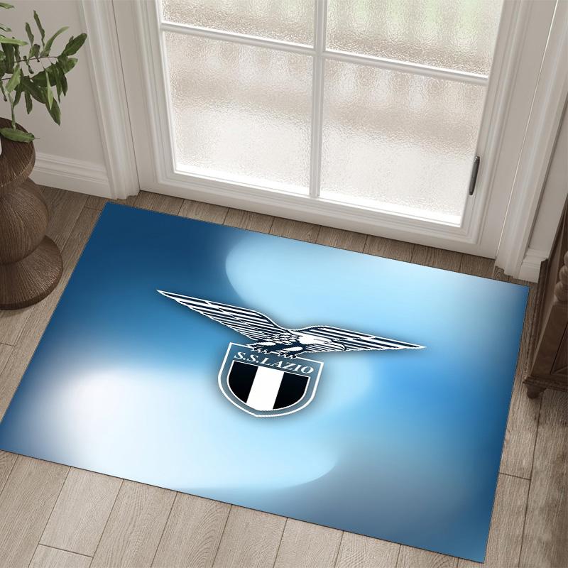 Lazio FC Design Kristall Samt Teppich Gemütlich Kein?Rutschfester Teppich mit Aufdruck für Schlafzimmer Wohnzimmer Eingang