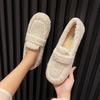 Fashion 2025 Ladies Luxury Lambswool Loafers Moccasins Femme Winter Cotton Shoes Women Warm Plush Slip On Curly Furry Sheep Fur Flats