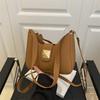Simple Solid Color Gold Buckle Decoration Women Casual Shoulder Bag For Daily
