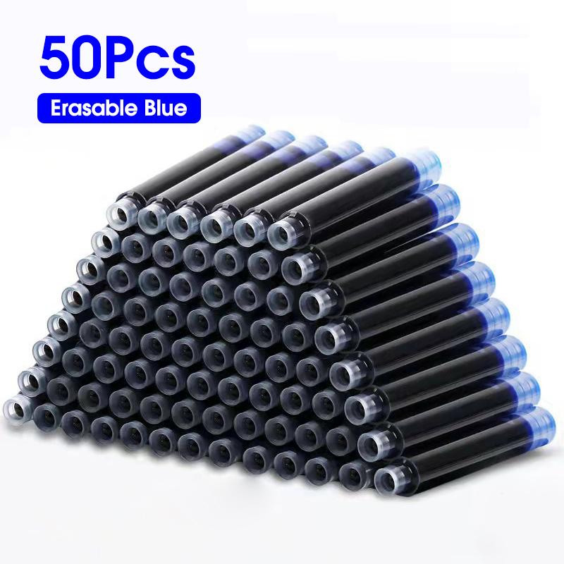 50 Piezas Cartuchos de Tinta para Pluma Estilográfica Recargas Botella 4 Colores Desechables Diámetro 3.4mm 2.6mm Suministros de Papelería para Escuela Oficina CW-159