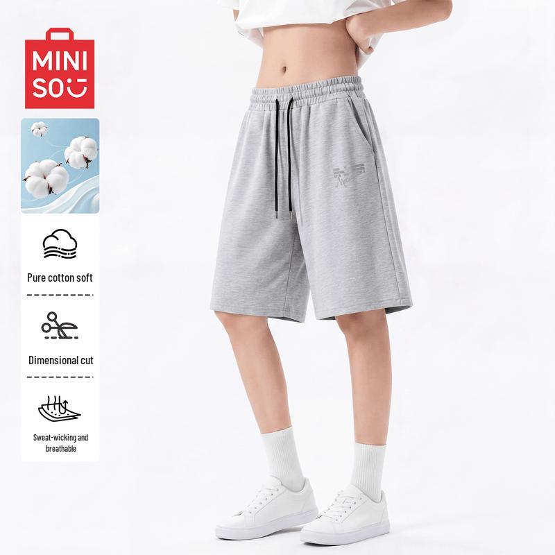 MINISO Men s Casual Cotton Mid-Length Shorts L