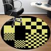 1pc Checkerboard Pattern Office Round Area Rug, Indoor Mat Suitable For Office, Under Office Chairs Bedroom Living Room Home Decor, Room Deco 080