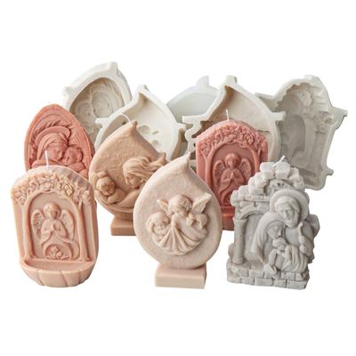 Christian Theme Silicone Mold 3D Candle Moulds Resin Statues Moulds Silicone Crafting Molds Silicone Sculpture Molds