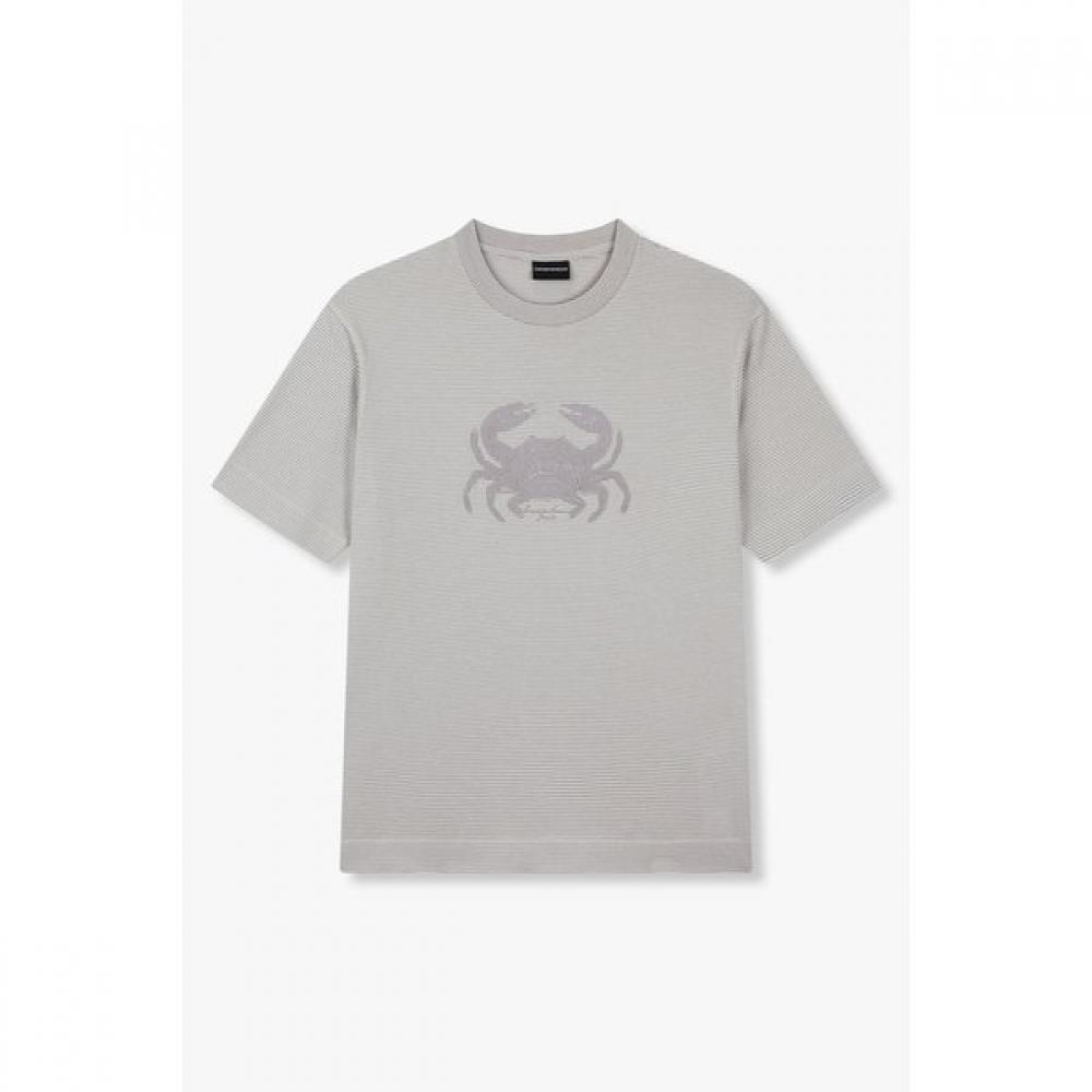 Emporio Armani Men S STripe Crab Embroidery T ShirT 25S S A515126014 M