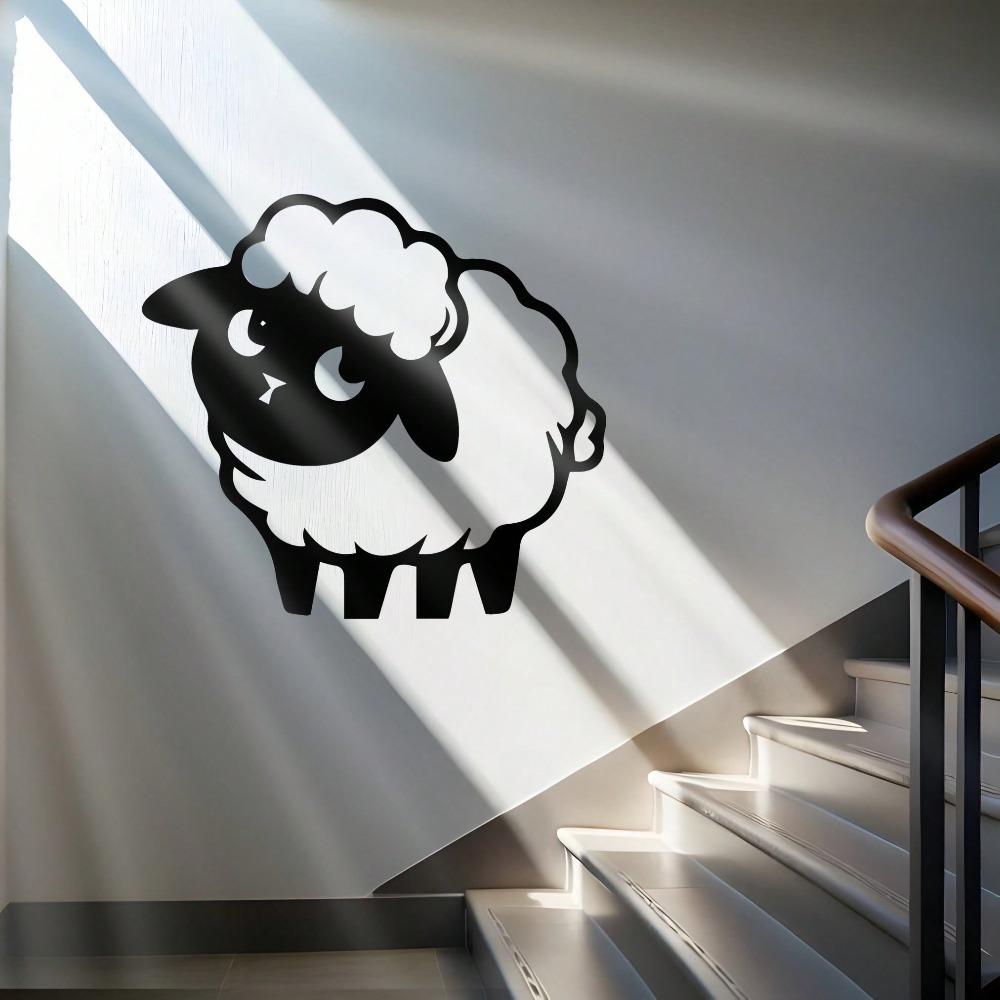 Large Laser Cut Sheep Metal Wall Art Black Iron Flock Modern Home Decor