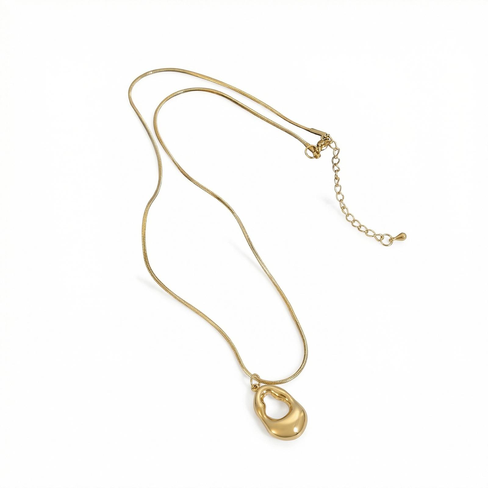 

Stainless Steel Irregular Hollow Water Drop Necklace, 48cm/53cm Adjustable Chain, Minimalist Women s Fashion Jewelry 48cm-54cm