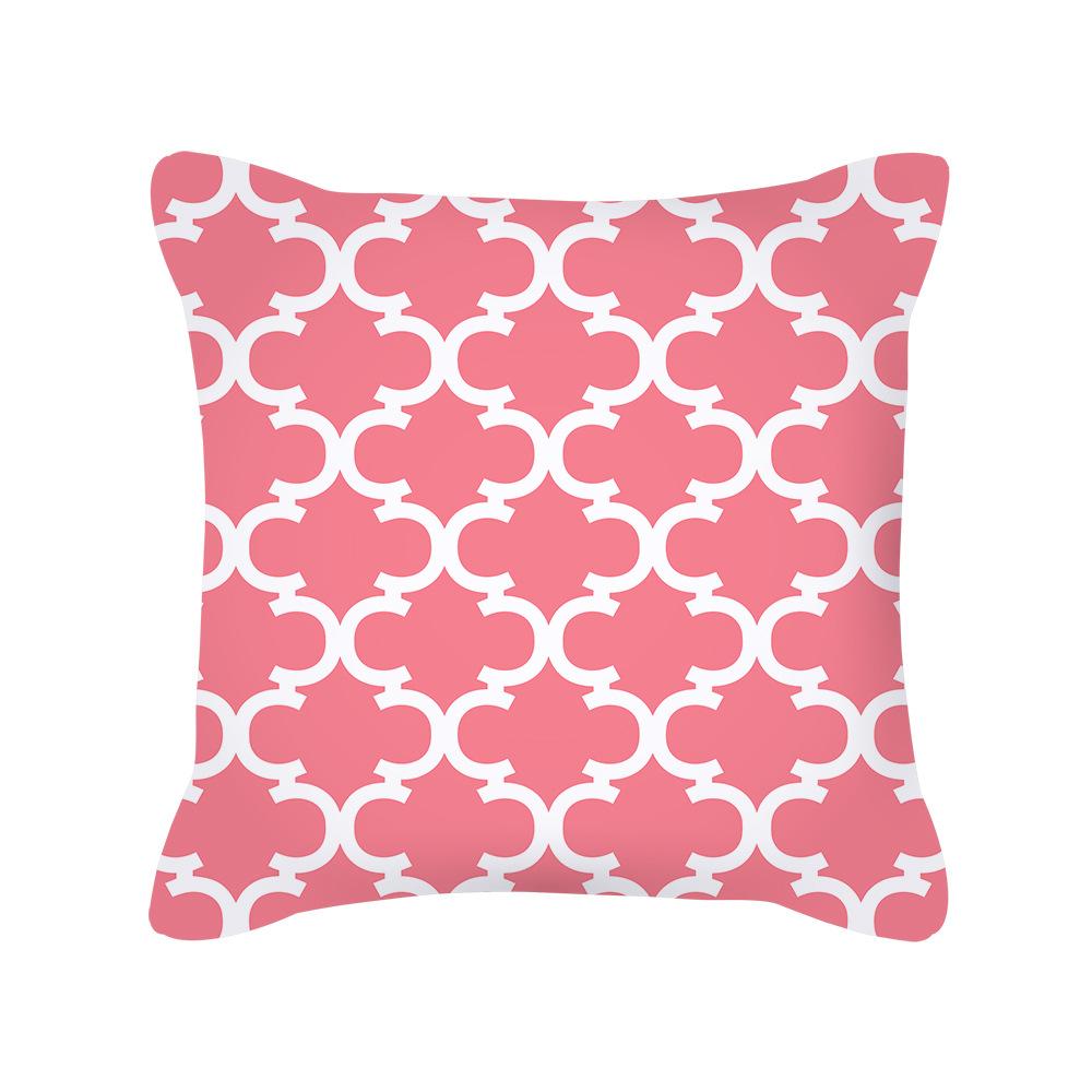 Furniture Life Peach Skin Velvet Pillow Cover Nordic Style Geometric Pattern Office Sofa Cushion Cover