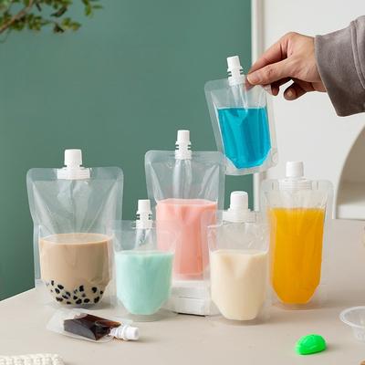 Double Layer Thickened 0.2mm Frosted Self-supporting Suction Nozzle Bag Disposable Spiral Sealed Pouch Coffee Beverage Liquid Sub Packaging Bags