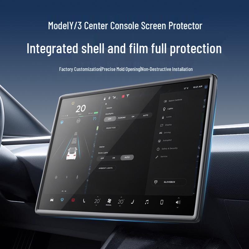 Cadre Protecteur d'Écran Central Tesla & Bande Intérieure Anti-Collision