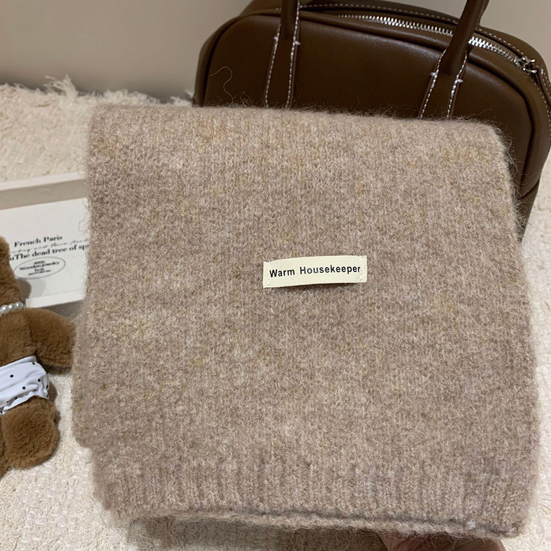 

Высококачественный однотонный универсальный шейный платок - теплый, утолщенный, вязаный из смеси шерсти для осени и зимы null