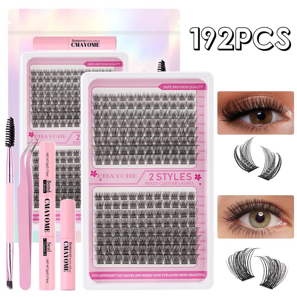Diy Segmented Single Cluster Of False Eyelashes 10-16Mm Eyelashes C Curvature Dense Curl