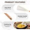 1/2pcs Silicone Spatula Cooking Spoon with Wooden Handles Multi-function Spoons Nonstick Spatulas for Baking Cooking and Mixing