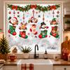 Christmas Window Stickers Holiday Decoration Static Cling Window Sticker Xmas Decor Snowman Santa Wall Decal