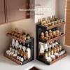 Retro Solid Wood Multi-Functional Kitchen Rack: Seasoning Storage, Jar and Bottle Holder, Knife Organizer.