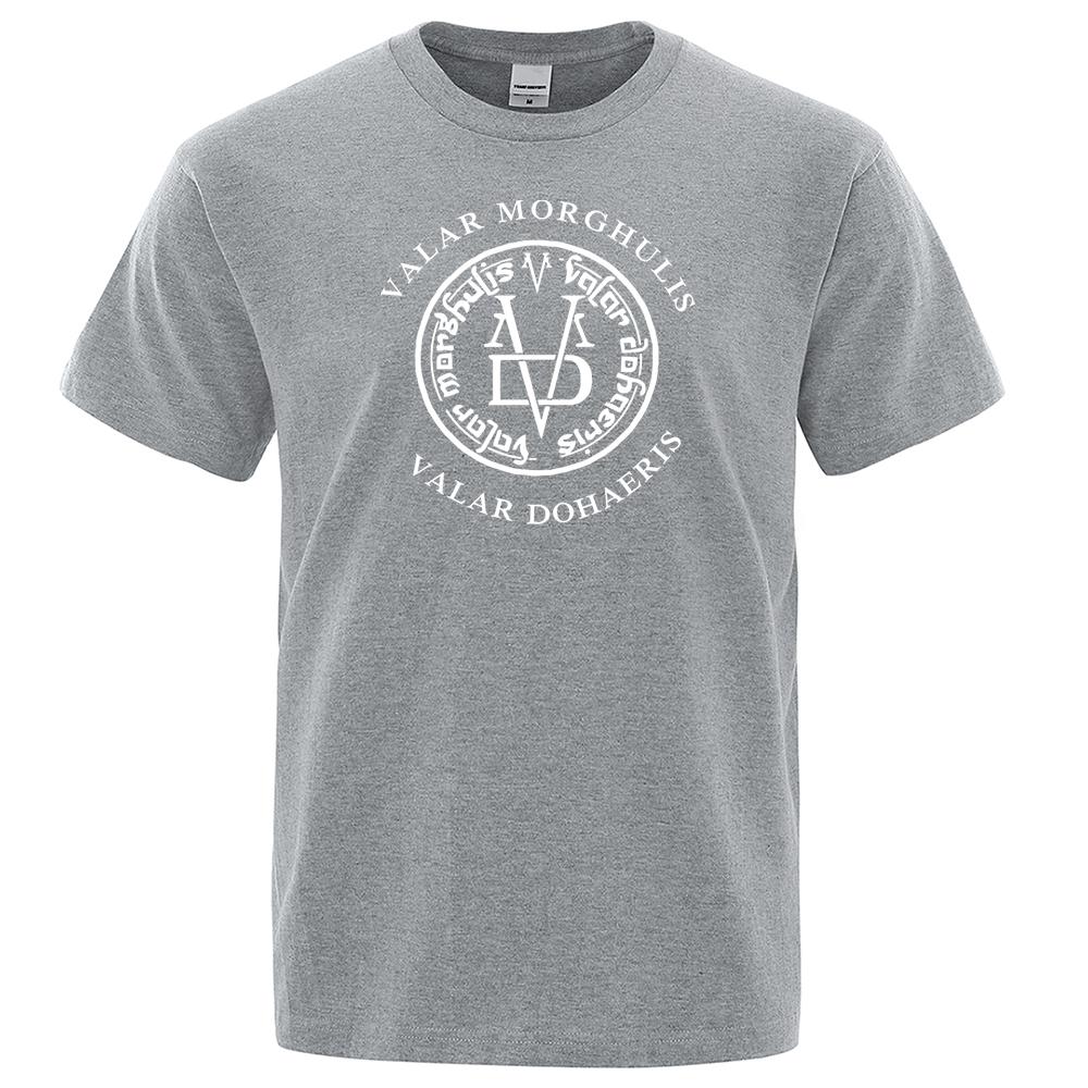 Valar Morghulis & Valar Dohaeris Tshirt Hip Hop Casual T-Shirt Men Short Sleeve 2023 Summer Brand T Shirt Casual Harajuku Tops