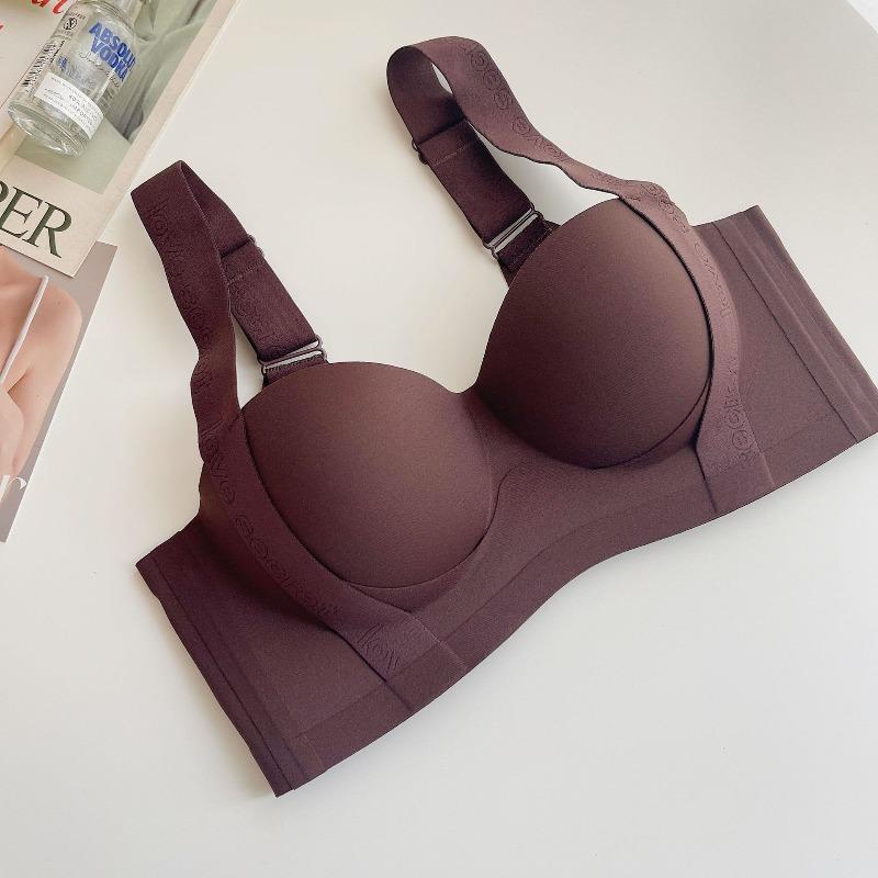 Women's Seamless Wireless Push Up Bra Anti Sagging Lift Side Support Wide Strap Comfort Half Cup Bra