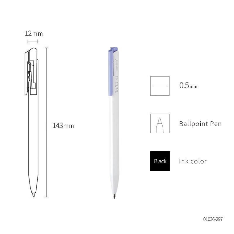 Monami Triffis 0.7mm Triangular Soft Barrel Click Pen - Macaron Edition