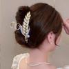 with Pearls Wheat Ear Hair Grab Headdress Luxury Hair Claw Elegance Shark Clip  Back of The Head