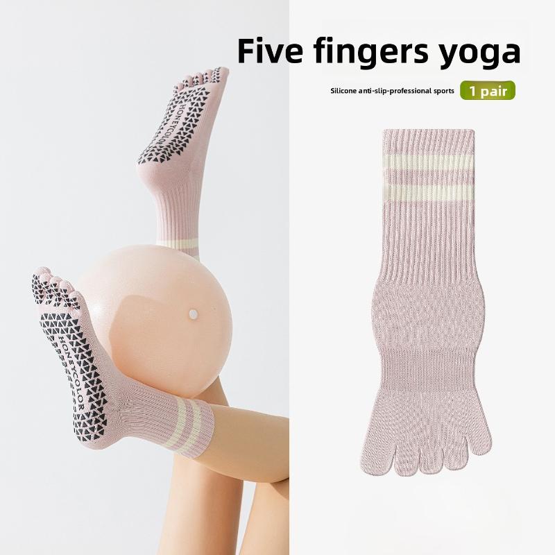 Five-finger Yoga Socks - Children's Sports Anti-odor Sweat-absorbing Fitness Exercise Sportswear - Indoor Pilates Split-toe Socks - Long Tights