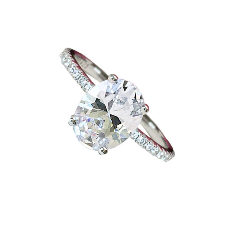 Trendige Große Ovale Verlobungsparty Ehering Dreidimensionale Weiße Zirkonkristallringe für Damen Zirkon-Accessoires