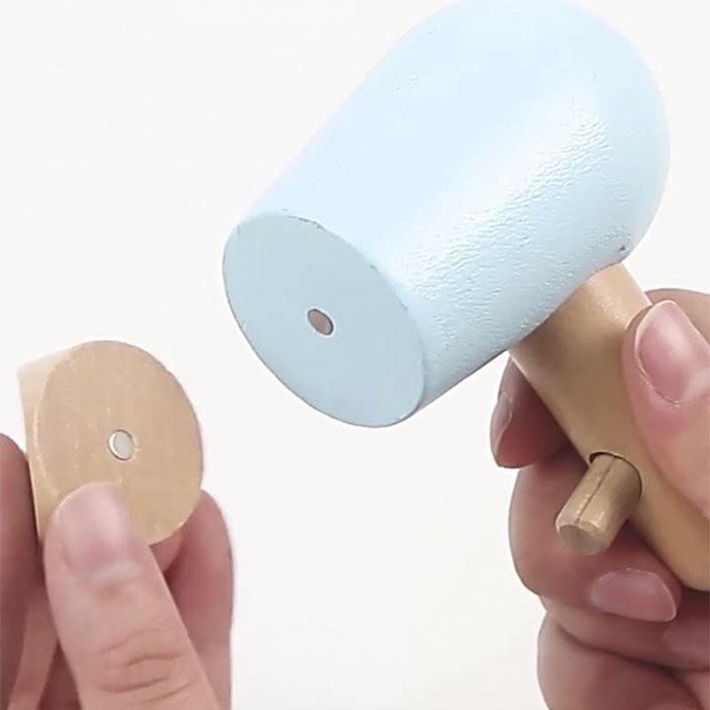 Kids Pretend Play Toy Wooden Simulation Hair Cutting Bag Role Playing Educational Toys 3-6 Year Old Children's Waist Bag Set