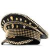 Sequins Captain Hat Crystal Sailor Hat for Disco House Cocktail Parties Vacation Sparkly Crystal for Comedian Actor