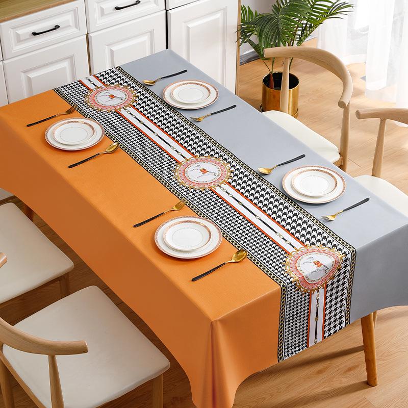 "Benzhi Royal Horse Nordic Waterproof PVC Tablecloth for Rectangular Coffee Table"