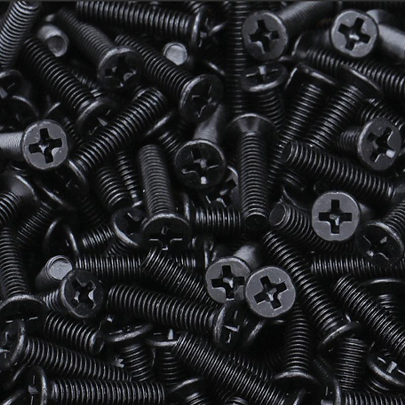 FM Black Countersunk Cross Slot Screws - M2/M2.5/M3/M4