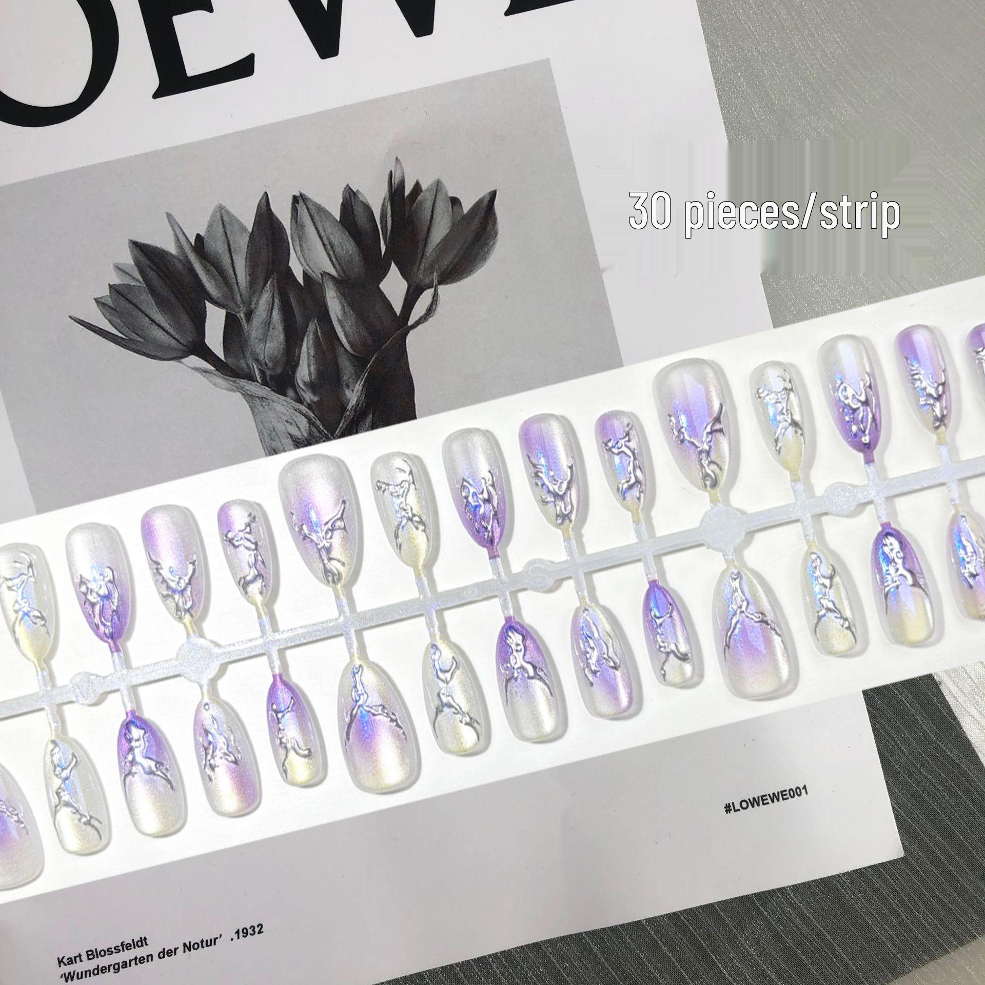 

Миндалевидные накладные ногти Y2K Миллениалы Футуристичные в цвете Аврора сине-фиолетовый YM206-M Aurora Blue-Purple [All M Size]