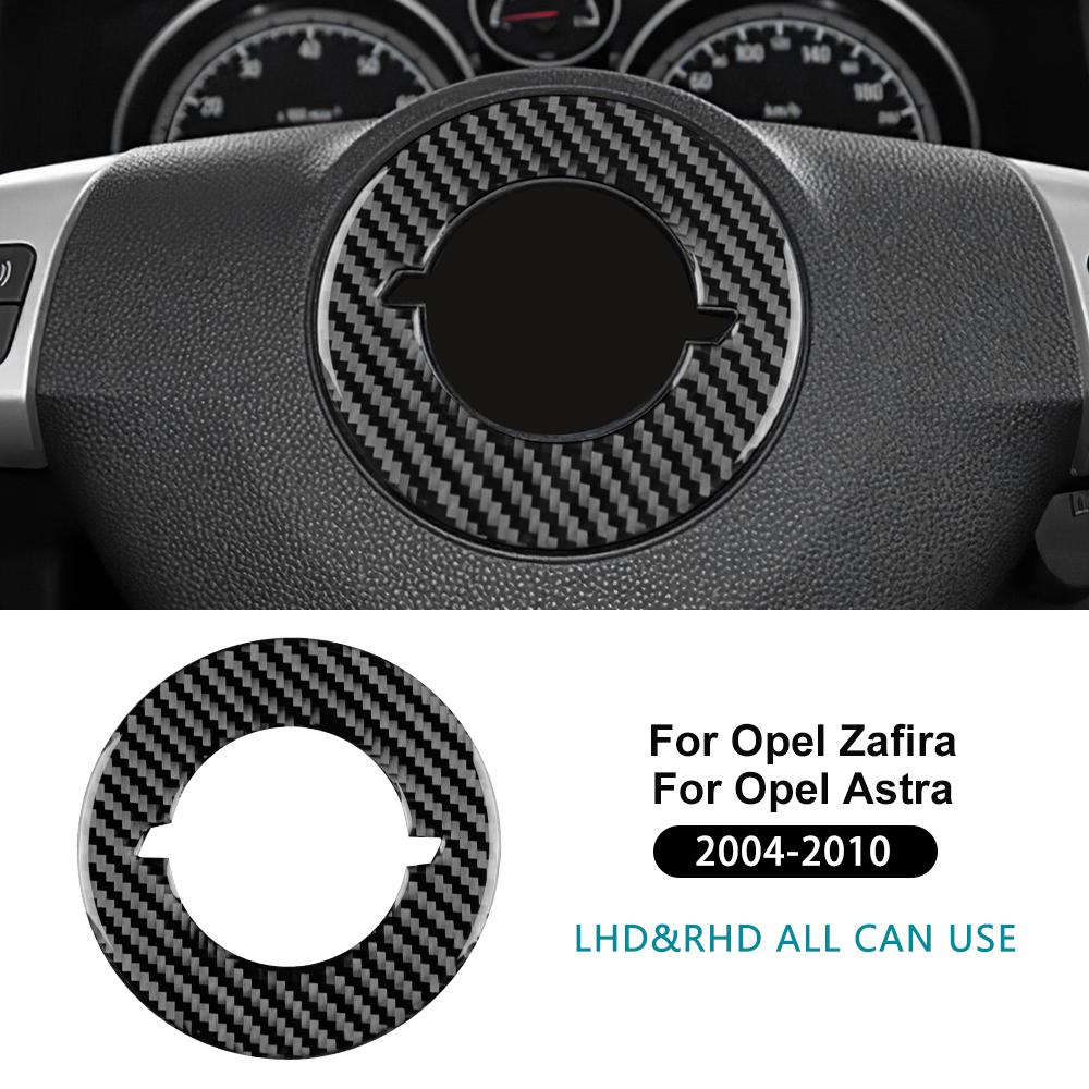 Real Soft Carbon Fiber Sticker For Opel Zafira B/Astra H MK5 2004 2005 2006 2007 2008 2009 2010 Car Steering Wheel Center Trim