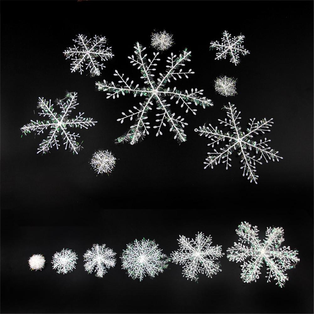 Christmas Window Display Snowflake Set for Shopping Malls & Hotels - Multi-Spec PVC Ornaments