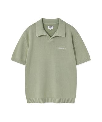 WACKY WILLY Vintage Washed Collared Knit Green