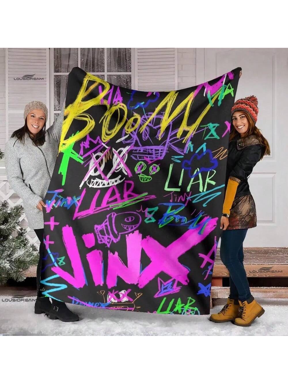 

Мультяшный Джинкс Аркейн_ Одеяло Легкое Удобное Мягкое Дышащее Ультра Теплое Одеяло Постельные Принадлежности 75X95CM серый