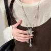 Vintage Y2k Star Tassel Necklace Long Chain Leather Rope Woven Necklace Zinc Alloy Sweet Cool Choker Jewelry Women's Jewelry