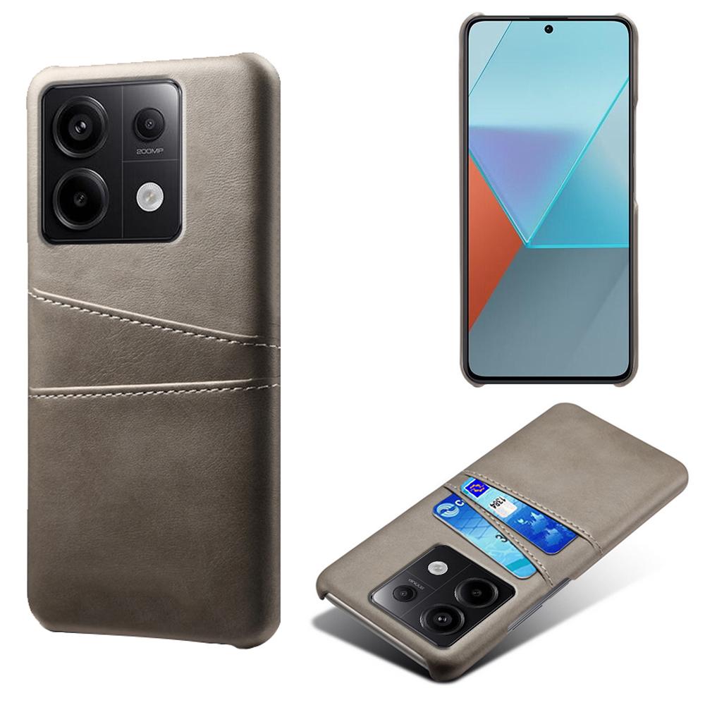 For Xiaomi Redmi Note 13 Pro 5G/Poco X6 5G Slim Case Shockproof PU+PC Phone Cover with Dual Card Slots