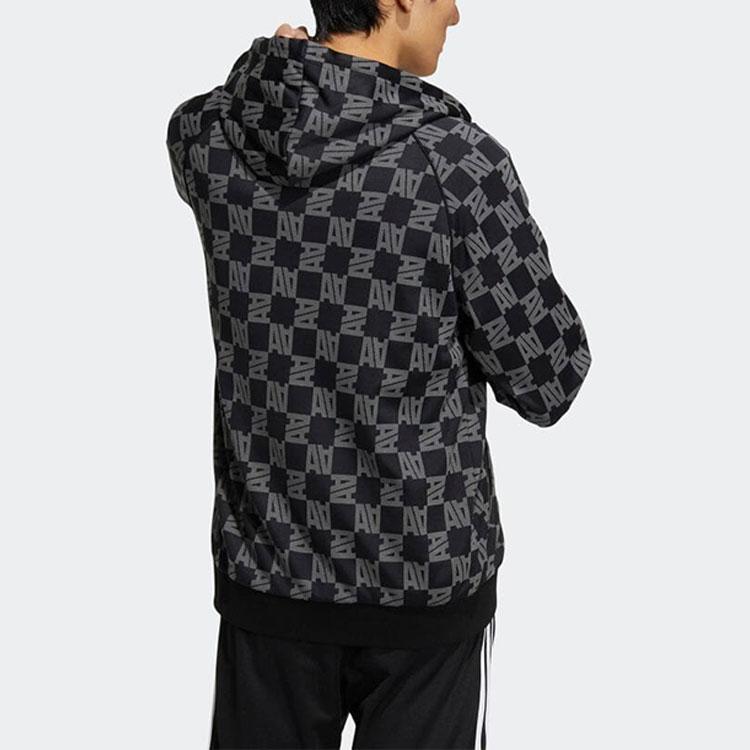 Adidas Logo Printed Hoodie With Drawstring Unisex Jackets Black HR3435