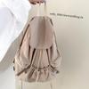 New Backpack Women's Travel Lightweight Clamshell Drawstring Pleated Schoolbag Large Capacity Women's Commuter Backpack Double Shoulder Women