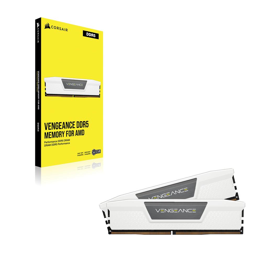 CORSAIR Desktop-PC-Speicher VENGEANCE DDR5-Serie AMD EXPO Intel XMP Speicherkit 32GB Weiß x CMK32GX5M2B6000Z30W DDR5-6000MHz & [16GB 2]