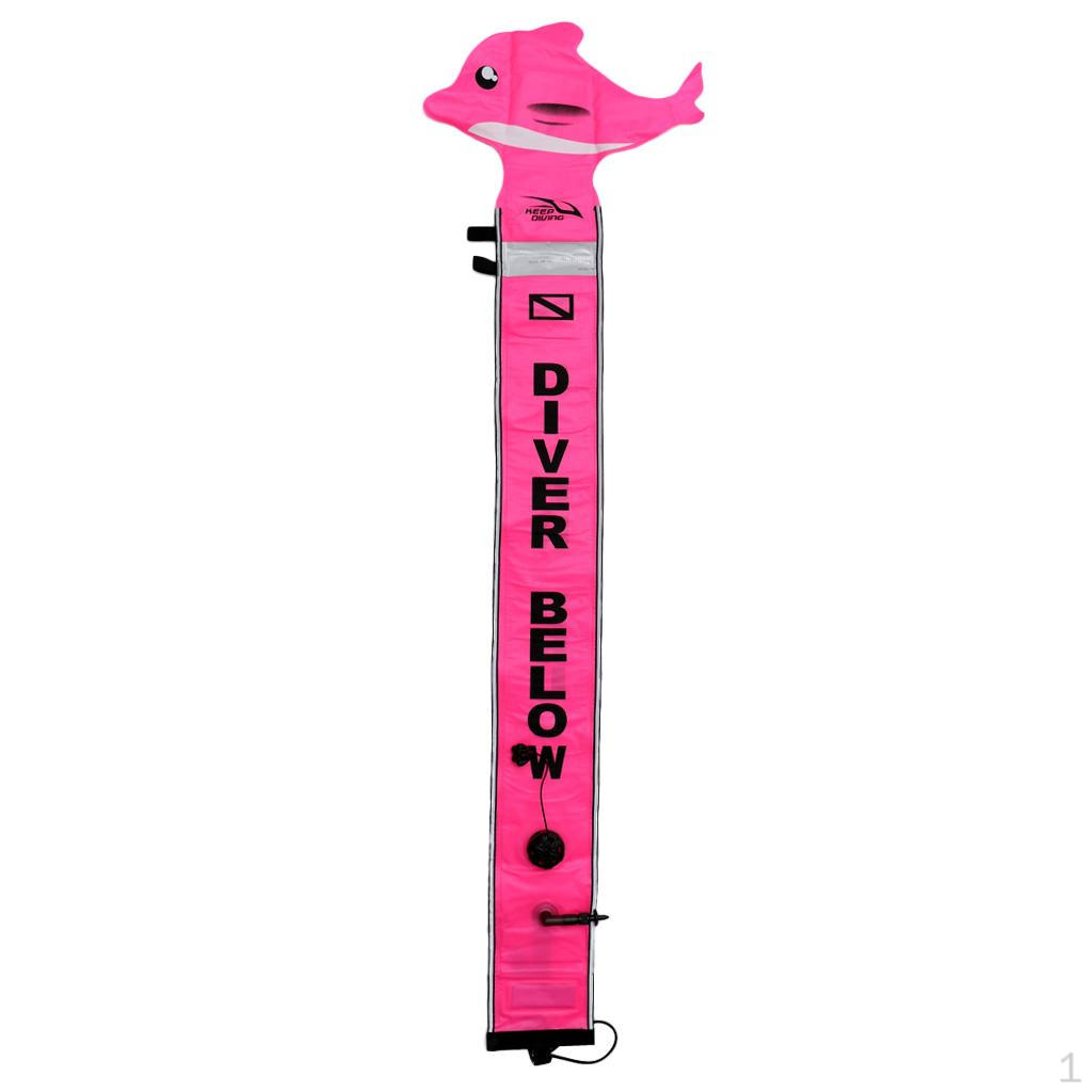 Inflatable Float SMB Surface Marker Buoy Signal Tube - Great for Diving, Freediving, Spearfishing, Roseo Dolphin 5FT