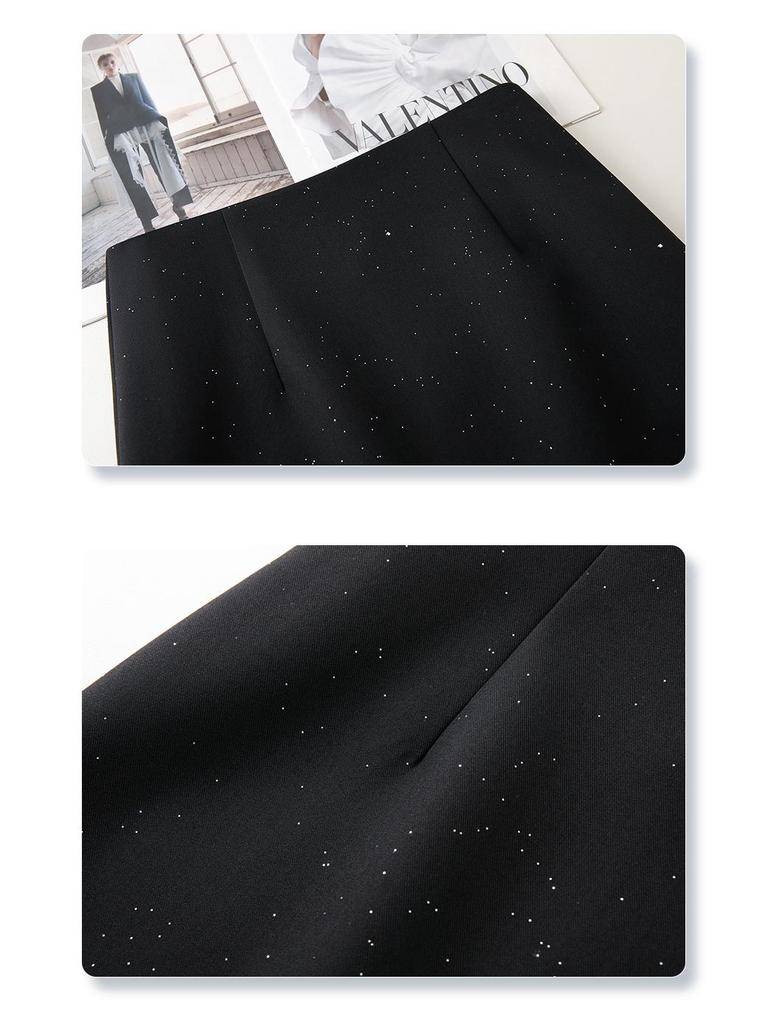 Women's Gray Bodycon Midi Skirt, High-End Spring 2025 Slim Fit