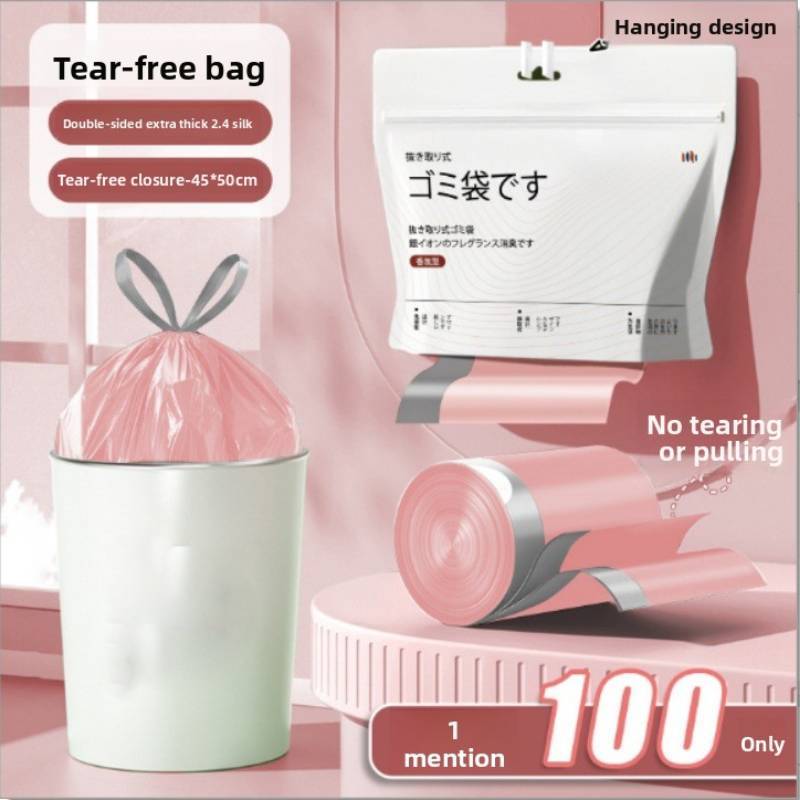 Heavy Duty Drawstring Garbage Bags For Kitchen And Bathroom Use With Durable Pe Material