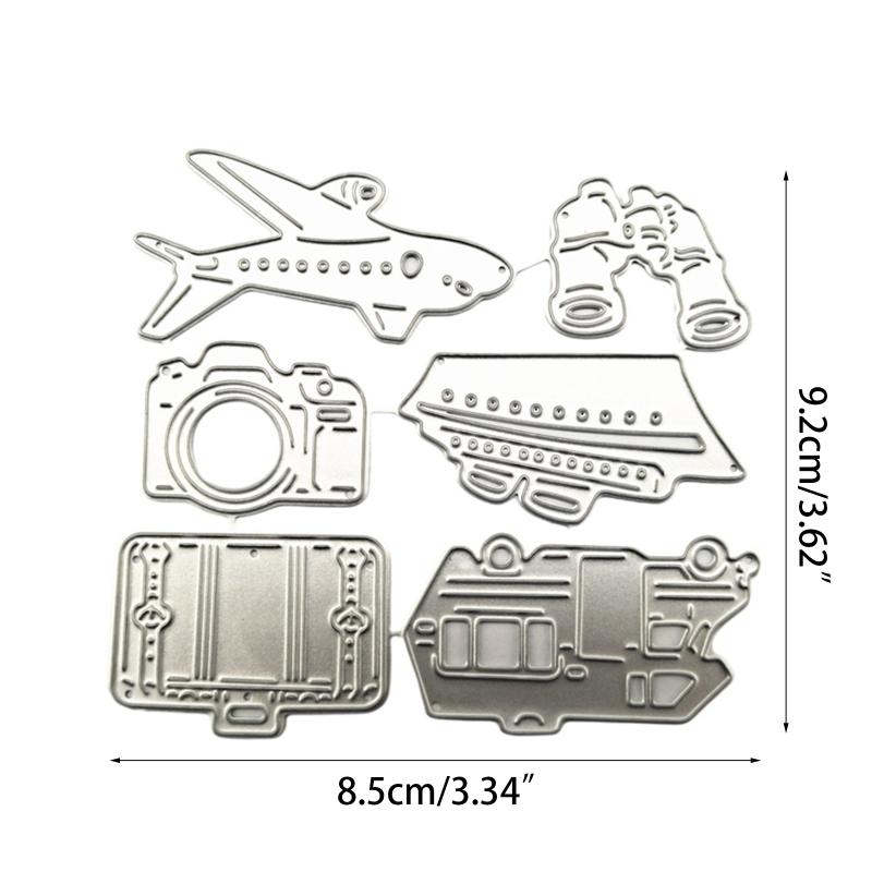 Plane Ship Camera Car Cutting Dies for Photo Scrapbooking Card Making Decors Carbon Steel Die Cuts Embossing Stencils