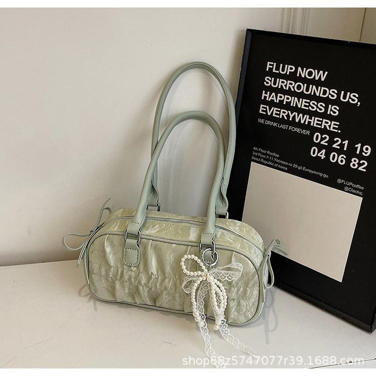 Foreign style bag women's 2025 new fashion high-end bowling handbag ins versatile shoulder messenger bag