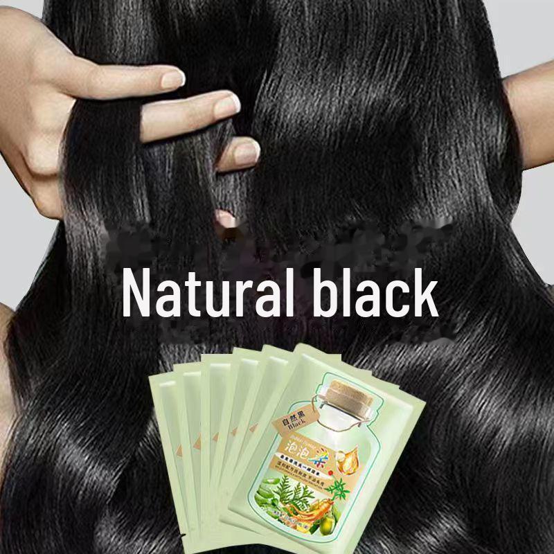 

Пузырьковая краска для волос: Крем на растительной основе для закрашивания седины, не оставляет пятен, прост в использовании в домашних условиях 30ml чёрный/естественный