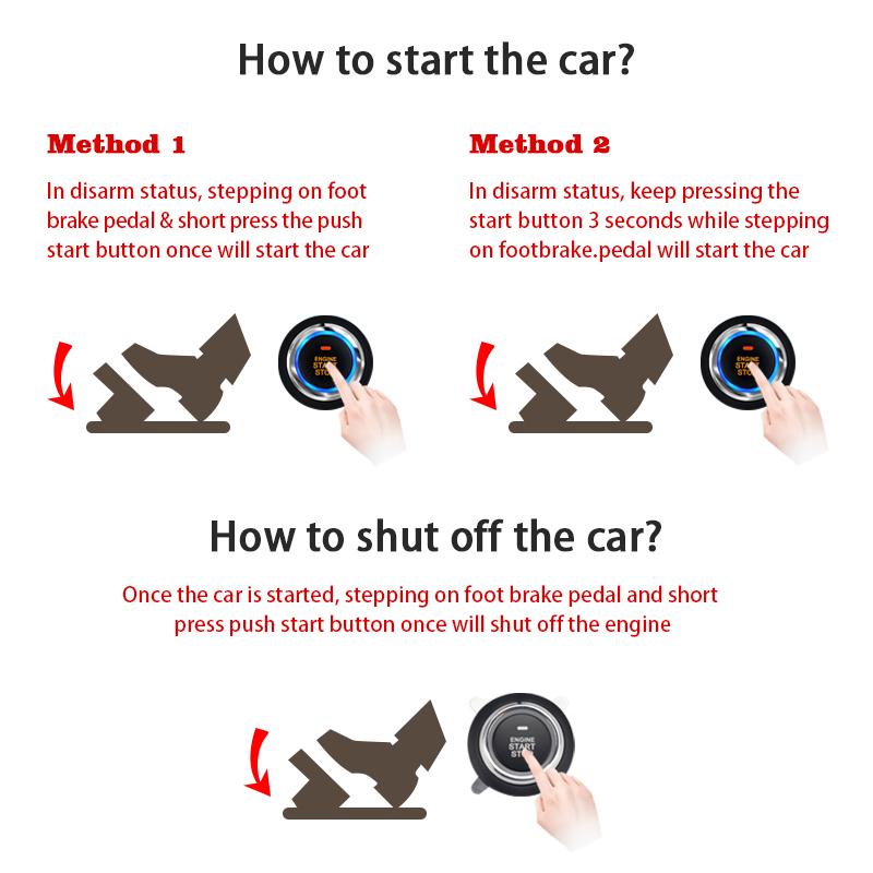 Universal 12V Auto Start Engine Ignition Start Stop Button System Starline Car Alarm Remote Starter SUV PEK Keyless Entry System
