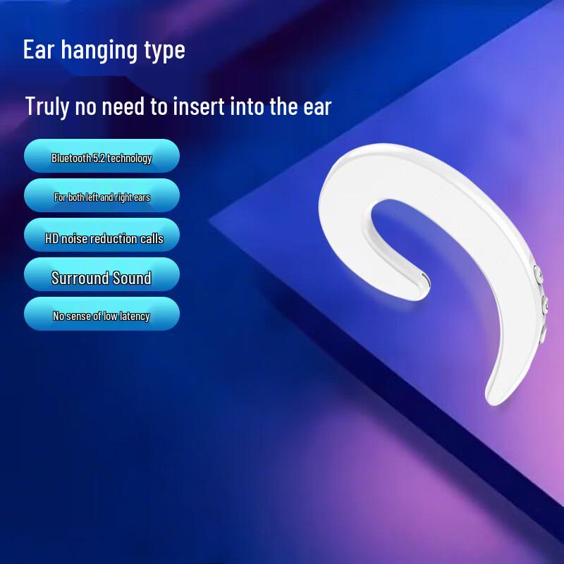 Y12 Bluetooth Ear-Hook Earbuds: High-Quality Sound, Comfortable Fit for Driving, Sports, and Running, Not In-Ear.