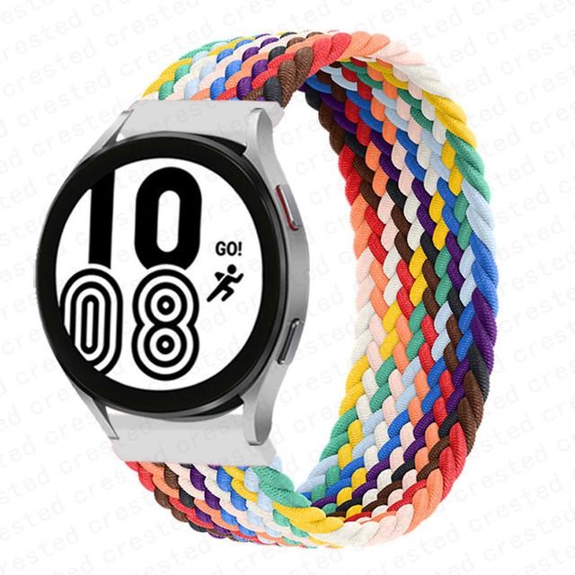 20mm 22mm Band for Samsung Galaxy watch 6 7 4 5 pro active 2 Gear S3 braided solo loop bracelet correa Huawei watch GT 2 3 strap