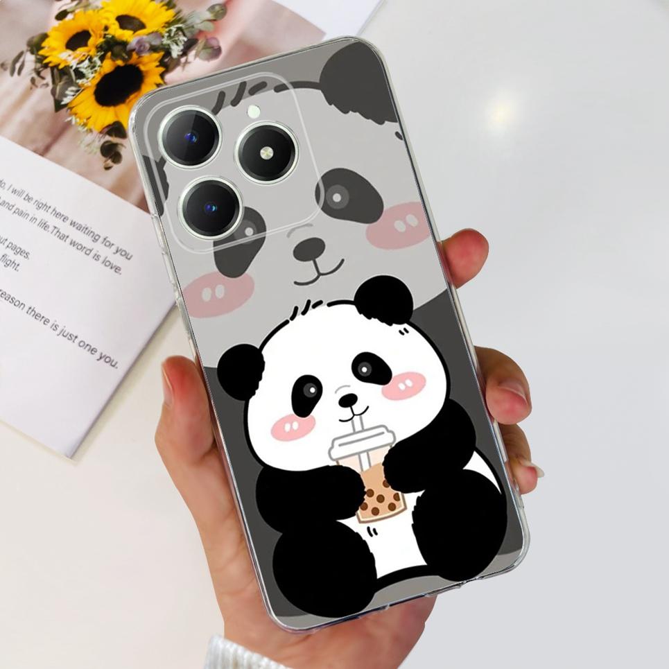 For Realme C63 C61 Phone Cover Case Cool Cartoon Dragon Space Man Cat Funda Soft Clear Silicone Bumper For Realme Narzo N61 N63